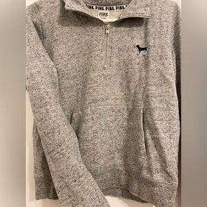 PINK Victoria's Secret Gray Zip-Up Sweater